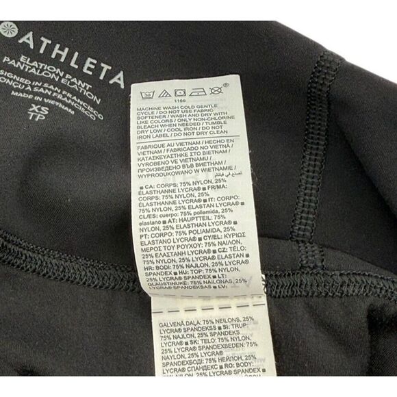 Athleta Elation Pant Black Tapered Leg Pockets Size XS Athleisure Yoga Travel - Picture 7 of 9